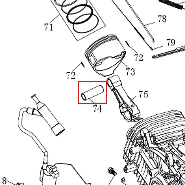 Bolt piston motor FC192 RURIS, pozitia 74 pe plansa