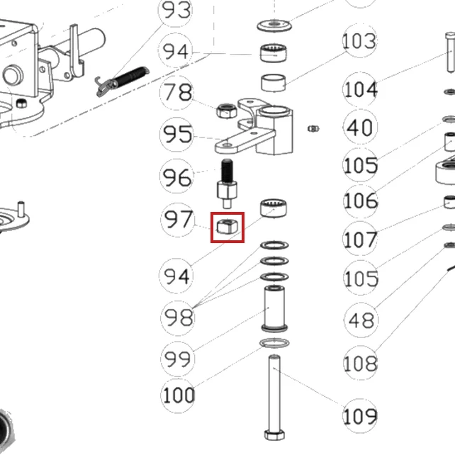 Bucsa actionare RURIS DAC 777K motocositoare, pozitia 97 plansa 4 a masinii