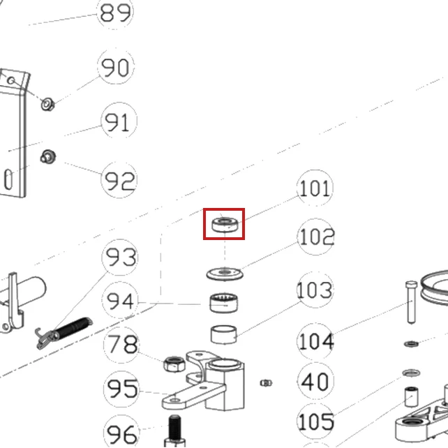 Bucsa distantier RURIS DAC 777K motocositoare, pozitia 101 plansa 4 a masinii
