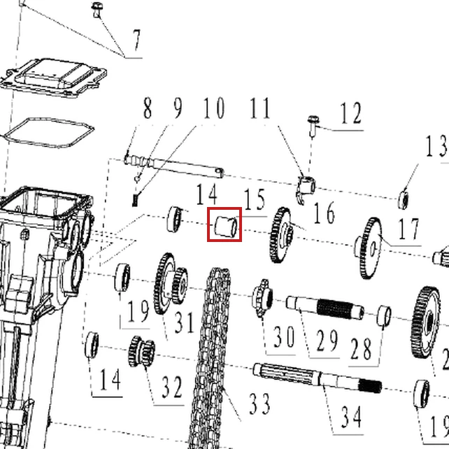 Bucsa F1 RURIS DAC 6500K motosapa, pozitia 15 plansa 1