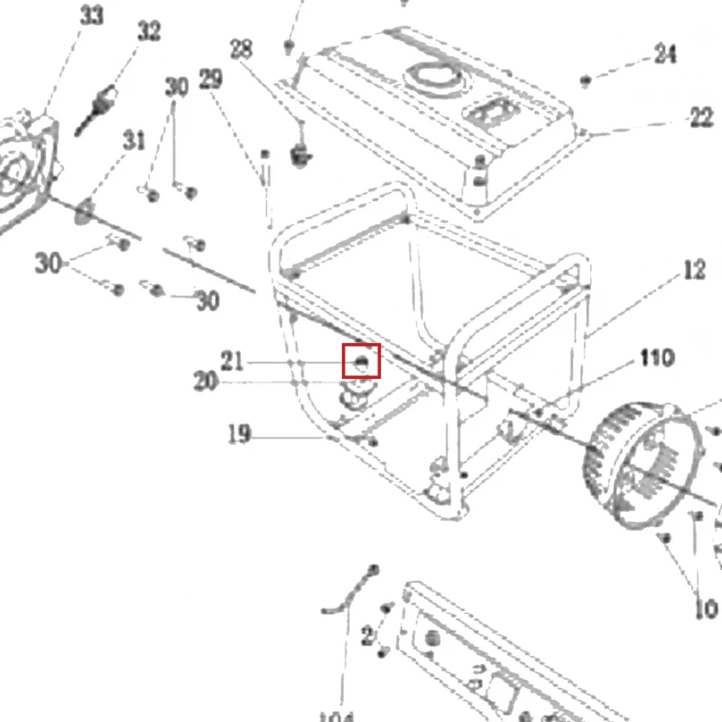 Bucsa generator curent RURIS R-Power GE 1000, pozitia 21 pe plansa