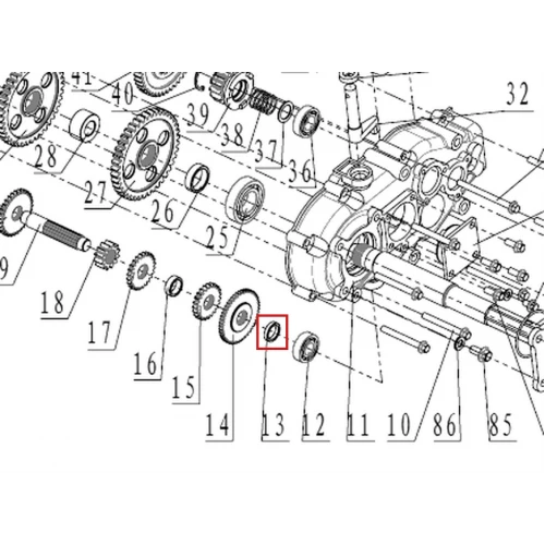 Bucsa RURIS RXD 1700 masina defrisat, piesa RXD1700, plansa 2 pozitia 13, cod psrxd1700-2-13