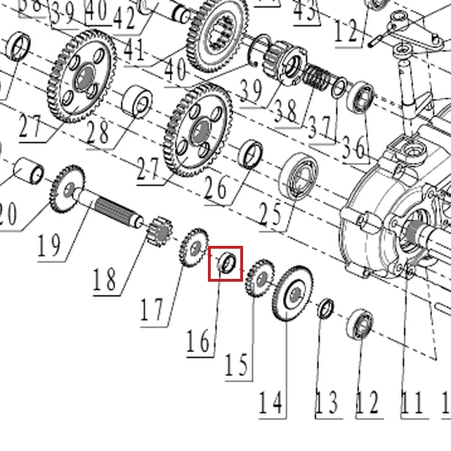 Bucsa RURIS RXD 1700 masina defrisat, pozitia 16 plansa 2