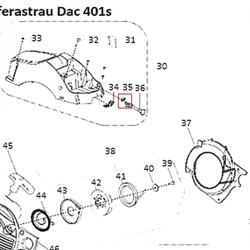 Bucsa motoferastrau RURIS DAC 401S, plansa 1 pozitia 35, cod ps401s-1-35