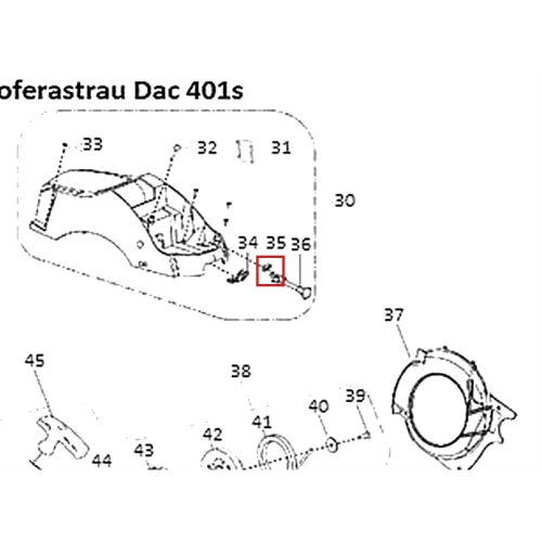 Bucsa motoferastrau RURIS DAC 401S, plansa 1 pozitia 35, cod ps401s-1-35