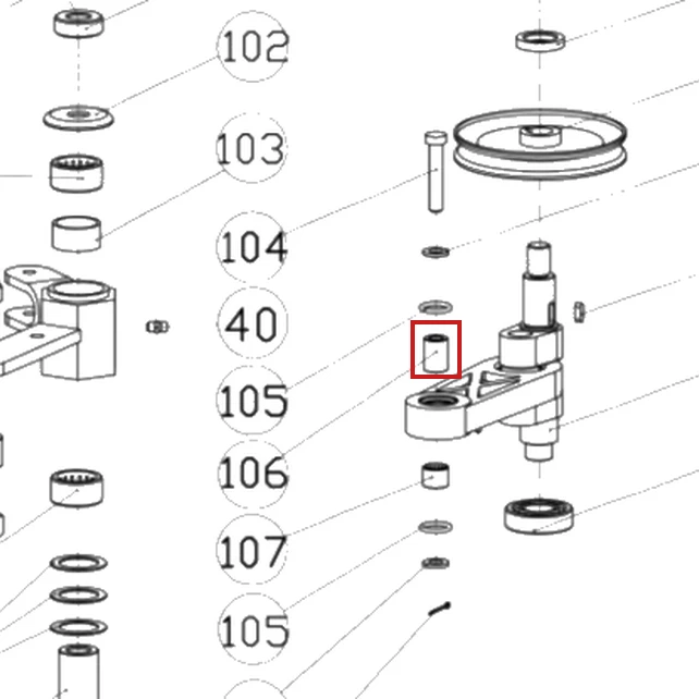 Bucsa RURIS DAC 777K motocositoare, pozitia 106 plansa 4 a masinii