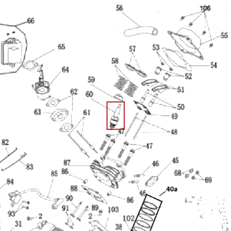 Bujie generator curent RURIS R-Power GE 1000, pozitia 60 pe plansa