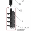 Burghiu 150x800 motoburghiu RURIS TT14, pozitia 13b, cod pstt14-3-13b