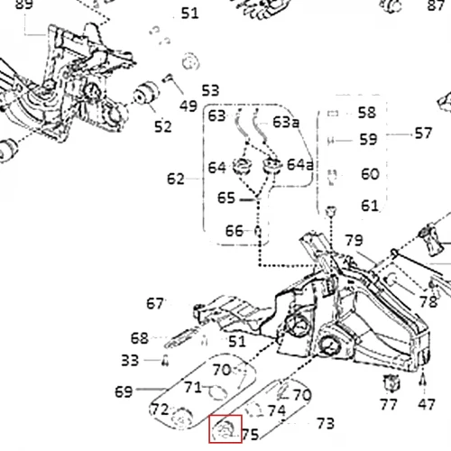 Buson rezervor UL motoferastrau RURIS DAC 401S, plansa 1 pozitia 75, cod ps401s-1-75