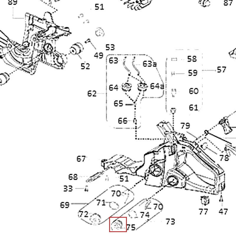 Buson rezervor UL motoferastrau RURIS DAC 401S, pozitia 75 plansa 1