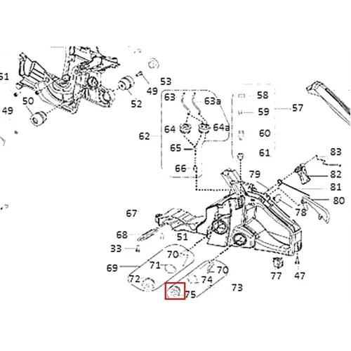 Buson rezervor UL motoferastrau RURIS DAC 401S, plansa 1 pozitia 75, cod ps401s-1-75