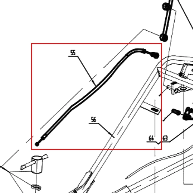 Cablu marsarier motocultor RURIS 918, pozitia 55 pe plansa