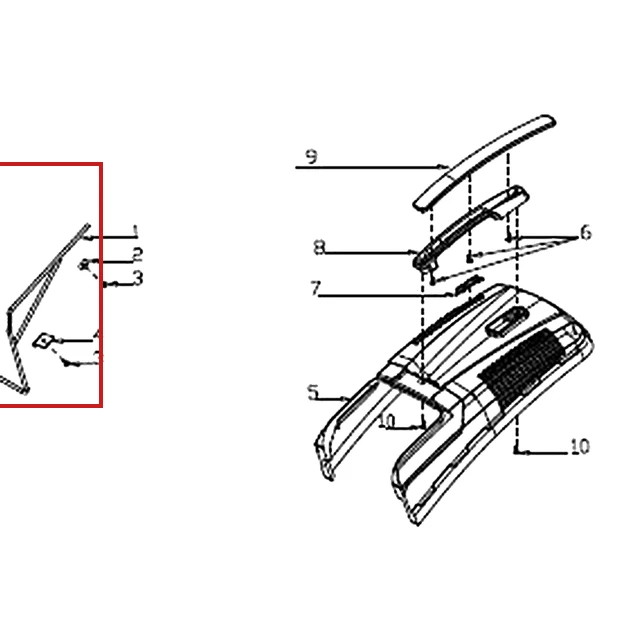 Cadru sac colector masina de tuns gazon RURIS RX 441S, pozitia 1 plansa 6