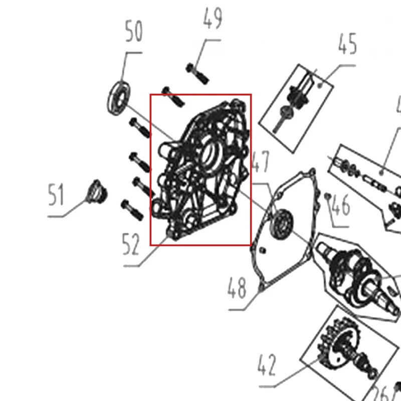 Capac carter motor motocultor RURIS 731K, pozitia 52 pe plansa