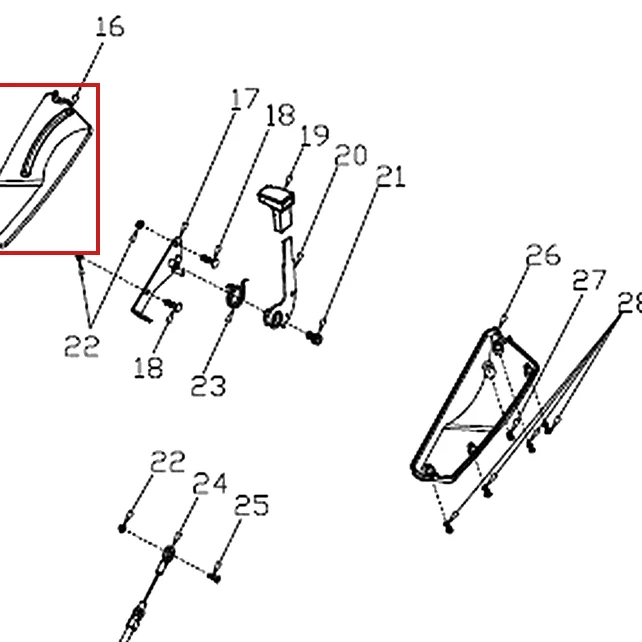 Capac maneta scarificator gazon RURIS RXH999, pozitia 16 plansa 1