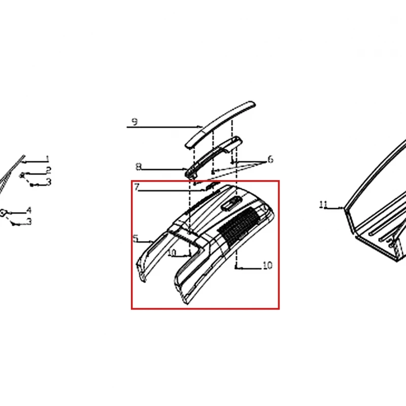 Capac masina de tuns gazon RURIS RX 441S, pozitia 5 plansa 6