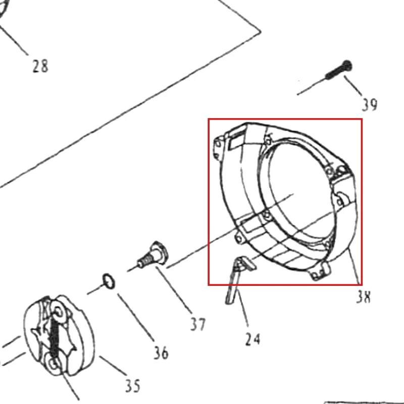 Capac ventilator motoburghiu RURIS TT10, pozitia 38 pe plansa