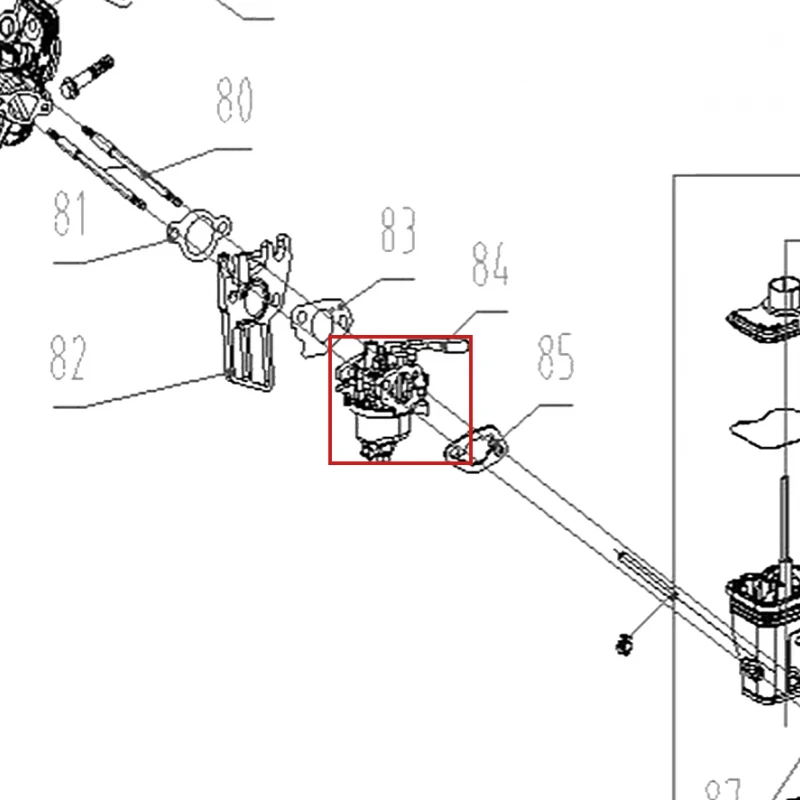 Carburator motosapa RURIS 701KS, pozitia 84 pe plansa