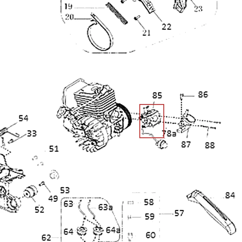 Carburator motoferastrau RURIS DAC 401S, pozitia 85 plansa 1
