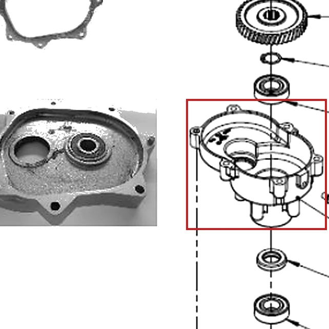 Carcasa reductor motoburghiu RURIS TT14, pozitia 14 pe plansa