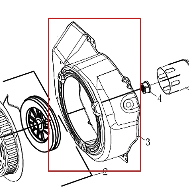 Carcasa ventilator motor FC192 RURIS, pozitia 3 pe plansa