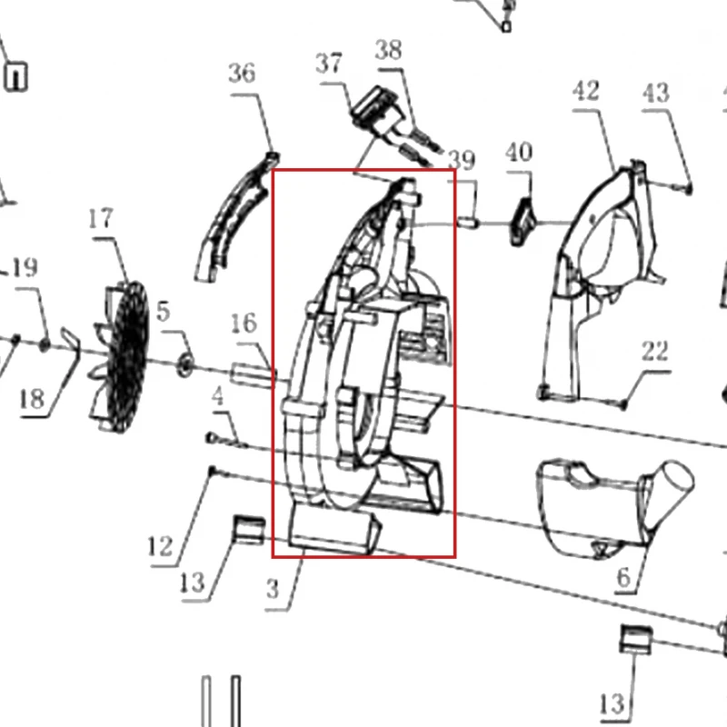 Carcasa ventilator suflanta RURIS A7, pozitia 3 pe plansa