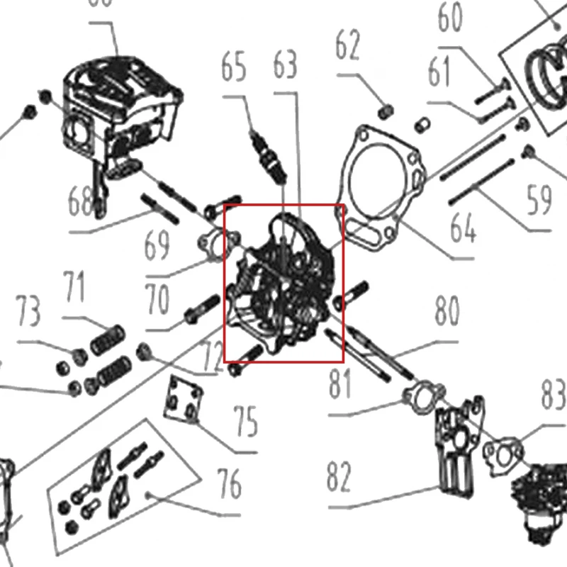 Chiulasa motor motocultor RURIS 731K, pozitia 63 pe plansa