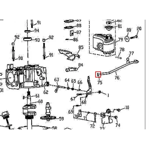 Clema RURIS DAC 100XL pentru masina de tuns gazon, motor 4 timpi, cod ps100xl-2-75