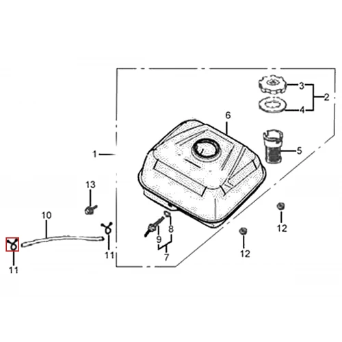 Clema motor scarificator gazon RURIS RXH999, plansa 20 pozitia 11, cod psrxh999-20-11