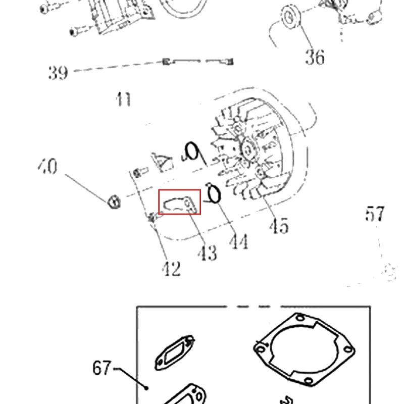 Clichet motoferastrau RURIS DAC 401S, pozitia 43 plansa 2