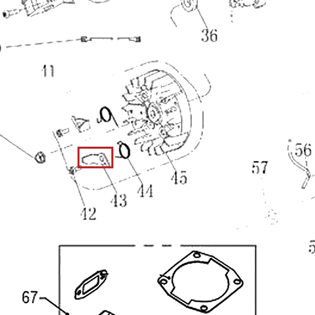 Clichet motoferastrau RURIS DAC 401S, pozitia 43 plansa 2