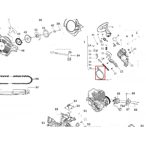 Colier franare motoferastrau RURIS DAC 401S, plansa 1 pozitia 20, cod ps401s-1-20