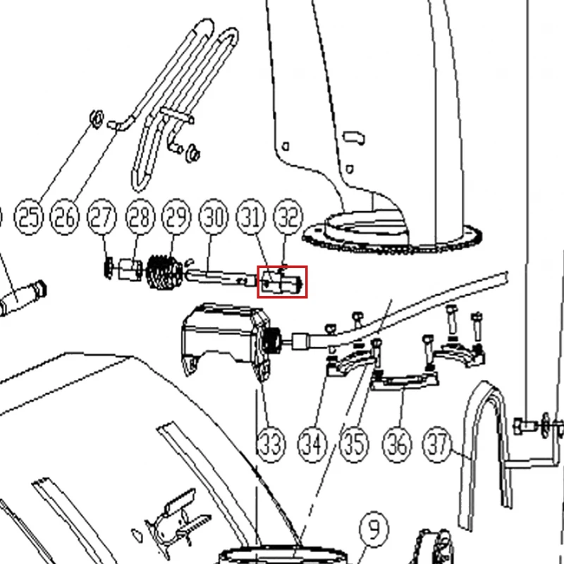 Conector inferior freza zapada RURIS Himalaya 602, pozitia 31 pe plansa