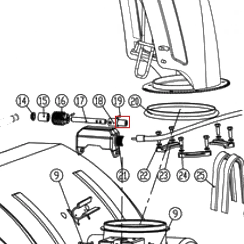 Conector inferior freza zapada RURIS Everest 804, pozitia 18 pe plansa