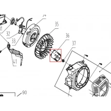 Cuplaj motor motocultor RURIS 731K, pozitia 36, cod ps731k-3-36