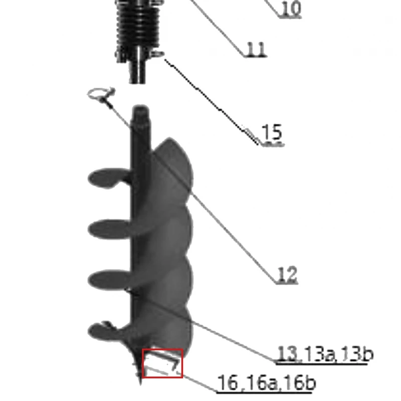 Set cutite burghiu 250 motoburghiu RURIS TT14, pozitia 16 pe plansa