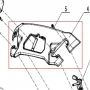 Decoratiune coarne motosapa RURIS 650/651KSD, pozitia 4, cod ps650ksd-1-4
