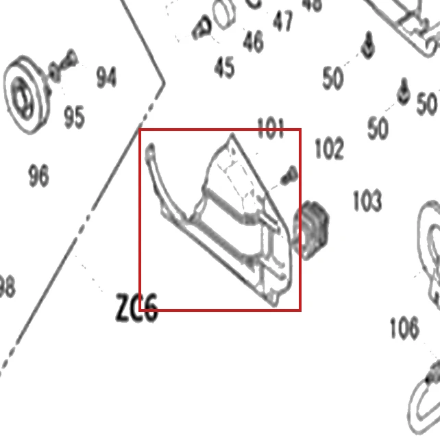 Deflector motoferastrau RURIS 142, pozitia 101 pe plansa
