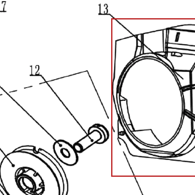 Deflector motoferastrau RURIS 367/492/512, pozitia B13 pe plansa