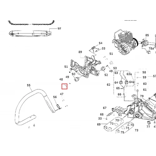 Dop motoferastrau RURIS DAC 401S, plansa 1 pozitia 48, cod ps401s-1-48
