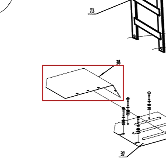 Extensie aripa dreapta motocultor RURIS 918, pozitia 38 pe plansa