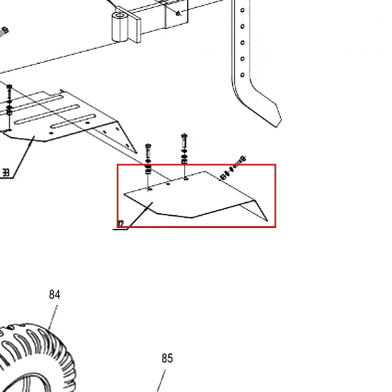 Extensie aripa stanga motocultor RURIS 918, pozitia 32 pe plansa