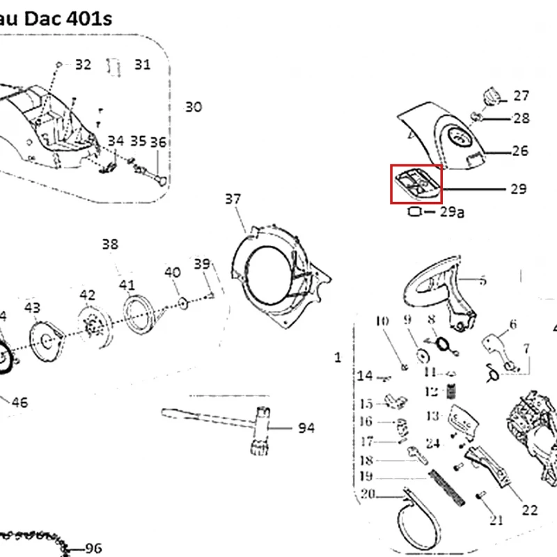 Filtru aer motoferastrau RURIS DAC 401S, pozitia 29 plansa 1