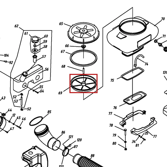 Filtru solutie atomizor RURIS A103, pozitia 69 plansa 2