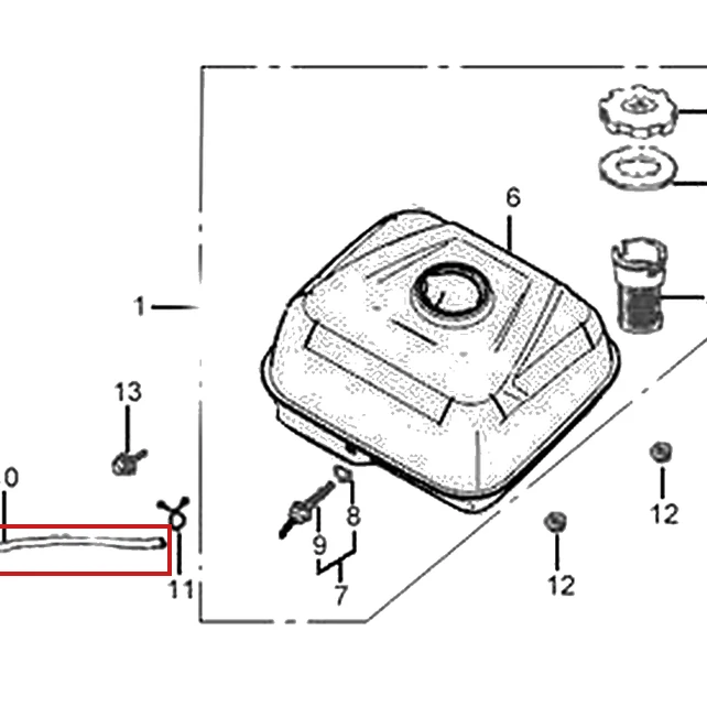 Furtun combustibil motor scarificator gazon RURIS RXH999, pozitia 10 plansa 20