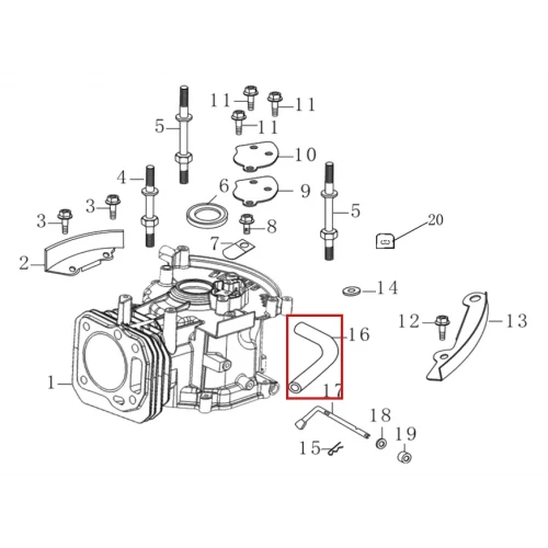 Furtun epurator RURIS DAC 777K motocositoare, motor Loncin 4 timpi, cod ps777k-2-16
