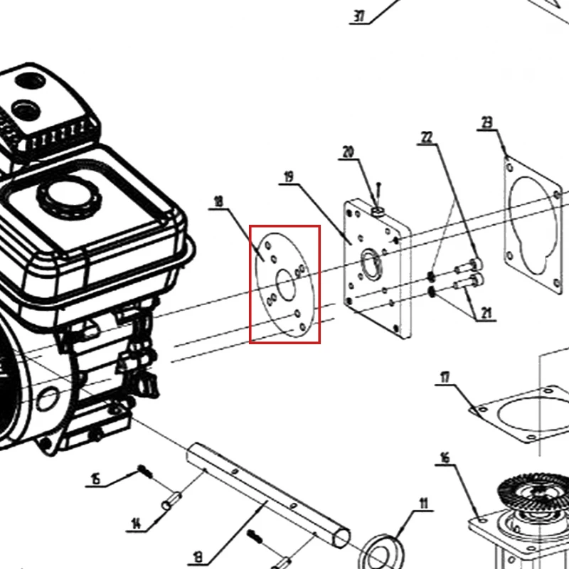 Garnitura rotunda 0.5mm flansa motor motocultor RURIS 918, pozitia 18 pe plansa