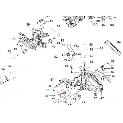Garnitura buson BZ motoferastrau RURIS DAC 401S, plansa 1 pozitia 71, cod ps401s-1-71