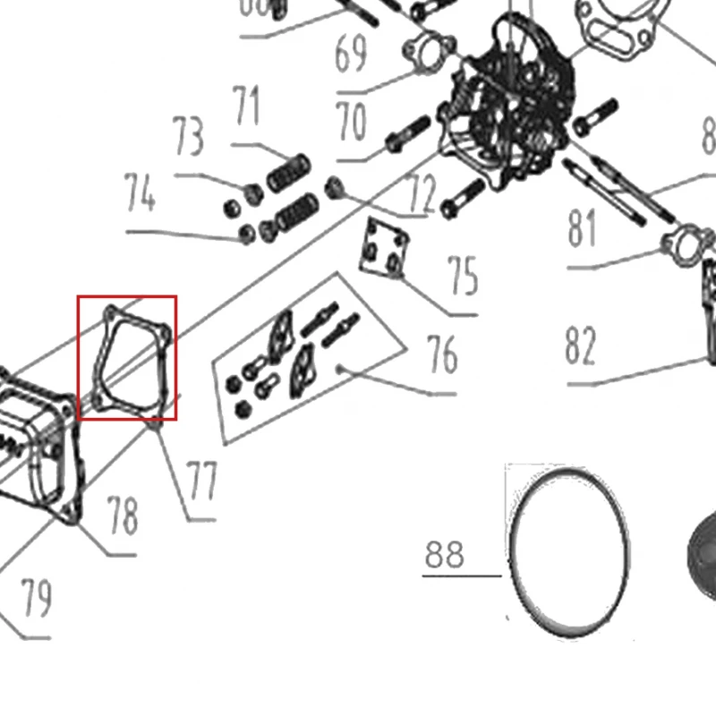 Garnitura capac culbutori motor motocultor RURIS 731K, pozitia 77 pe plansa