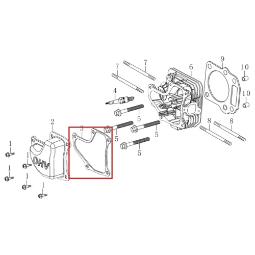 Garnitura capac culbutori RURIS DAC 777K motocositoare, motor Loncin 4 timpi, cod ps777k-1-3